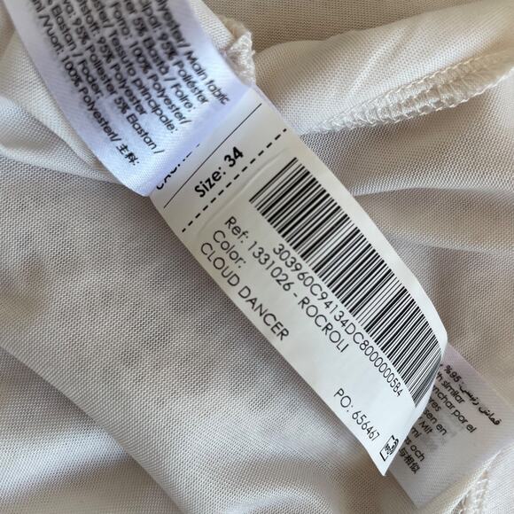 Cache Crochet Batwing Mini Dress Womens Size XS Ivory Paris Feminine Boho Flowy - Picture 10 of 12